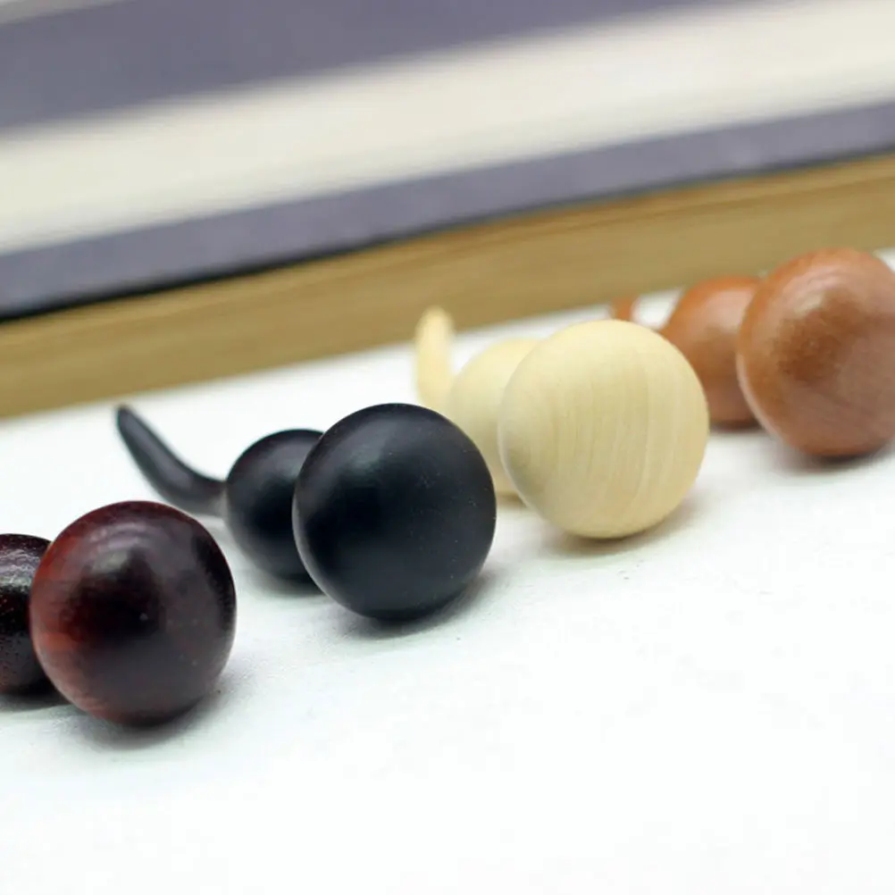 4Pcs Natural Wooden Gourd Shape Adornments Calabash Ornaments for Desktop Wall Garden Creative Home Office Fortune Decor