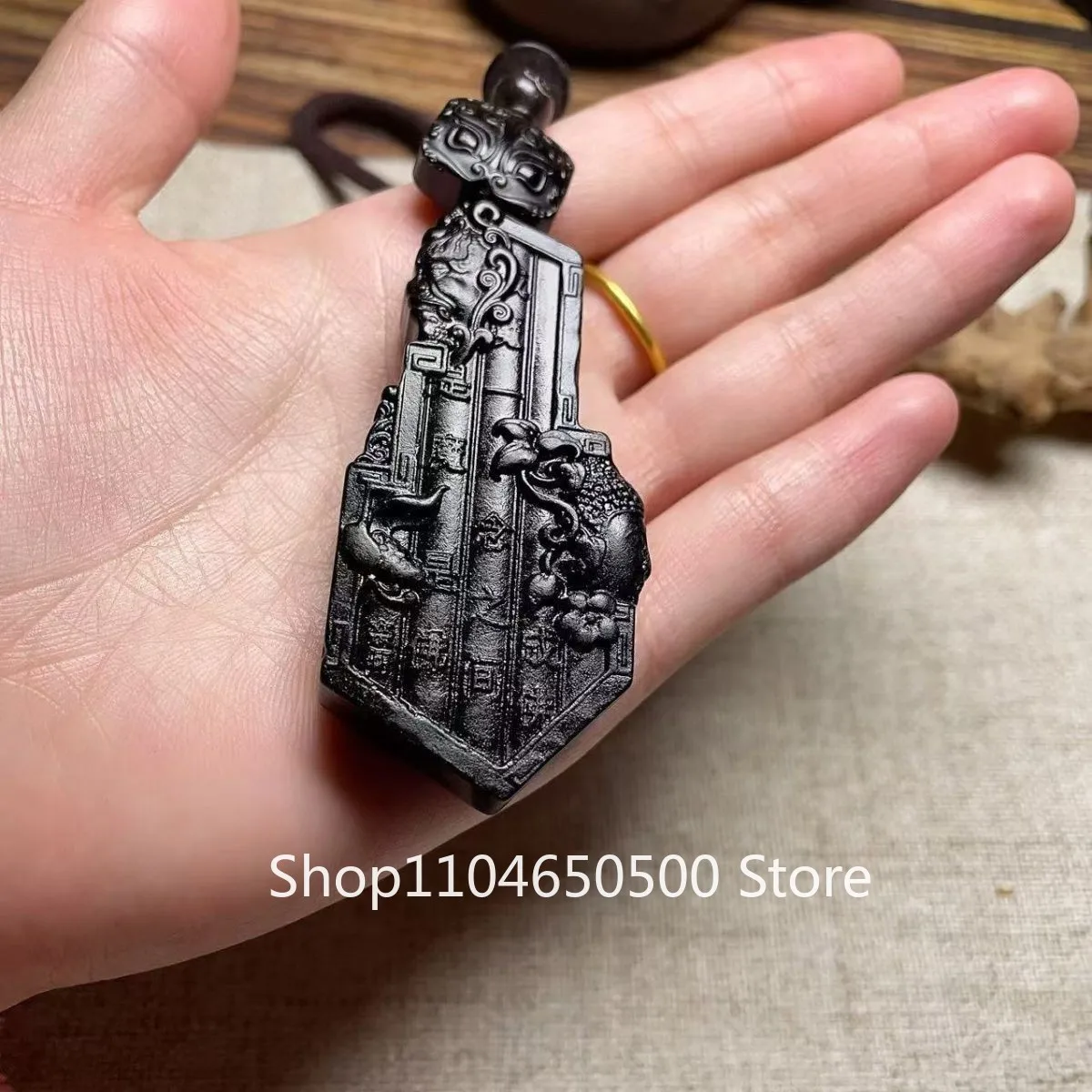 

Authentic Hetian Jade Pendant Buddha Demon Double Sided Carving Unisex Necklace