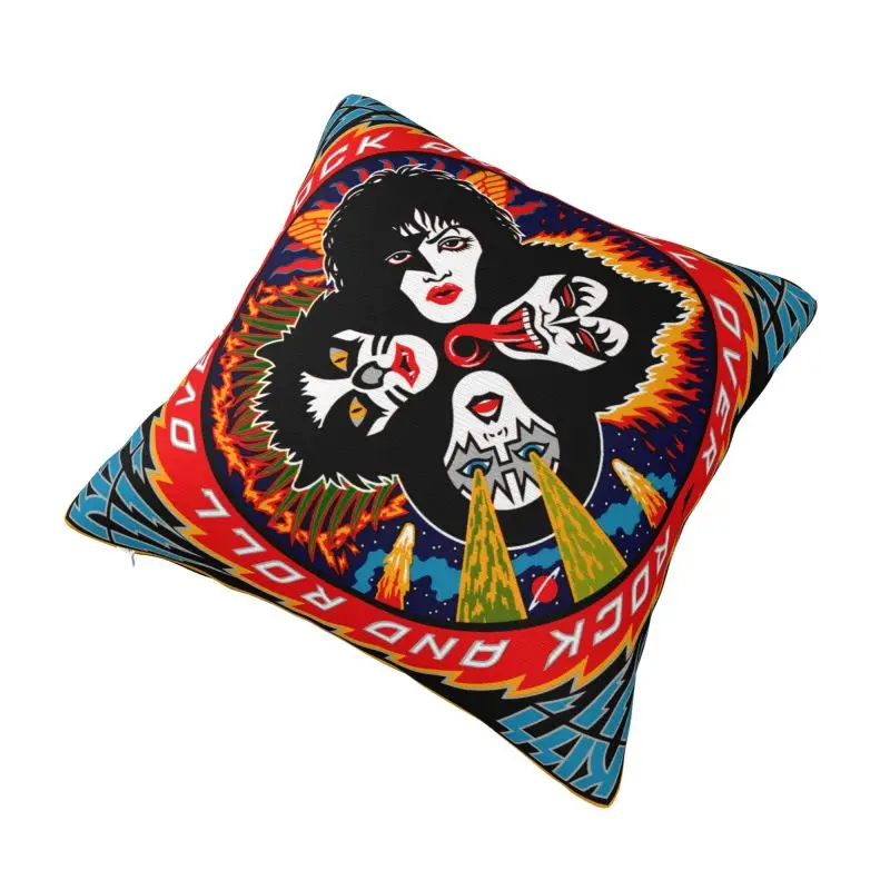 Custom Kiss Rock Roll Cushion Cover Gorgeous Metal Heavy Band Velvet Modern Pillow Cases