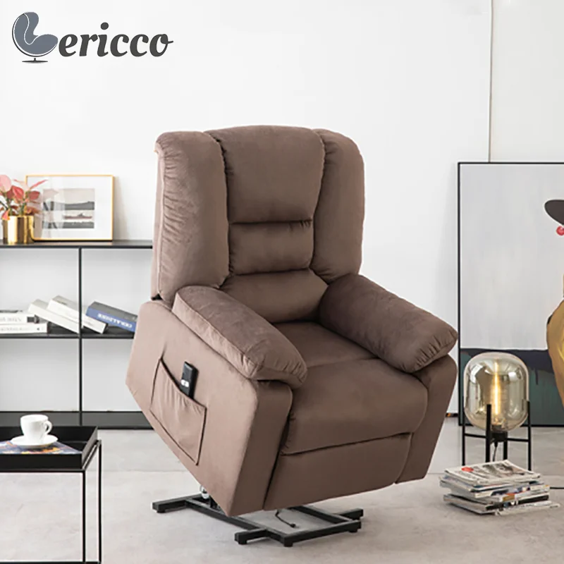 GERICCO Power Lift Recliner Chair for Elderly Microfiber Upholstery Massage Chair Recliner Sofa with Remote Control Side Pocket