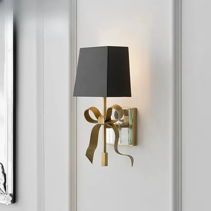 American French Luxury Brass Wall Light LED Hotel Corridor Hallway Living Room Background Bedroom Bedside Decor Novelty New