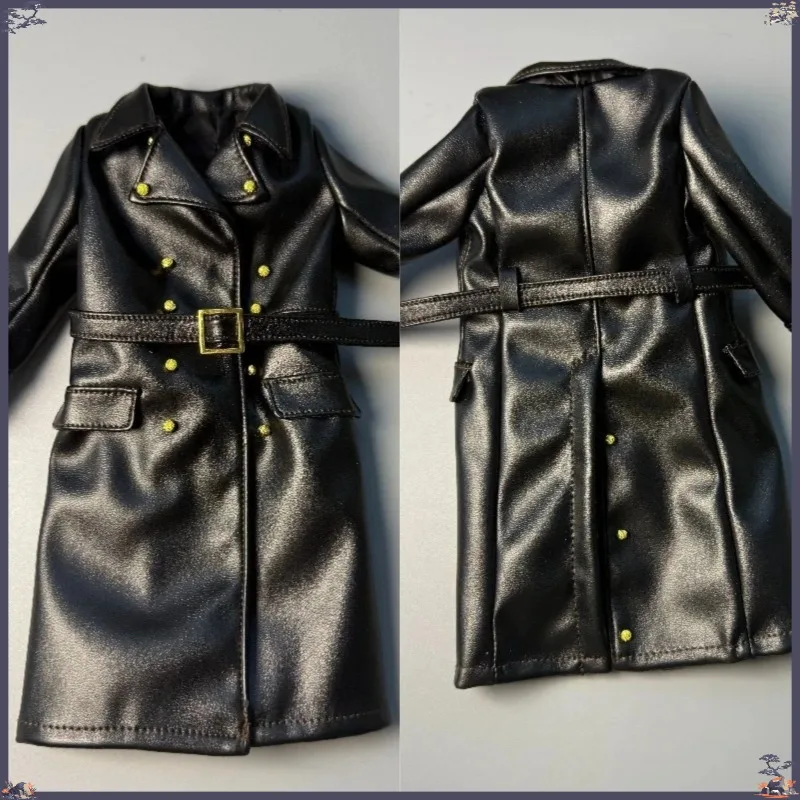 

1/6 Scale Trendy Fashion Male Soldier Black PU Leather Coat Clothes Model DIY for 12-inch Action Figures Scene Body Decor