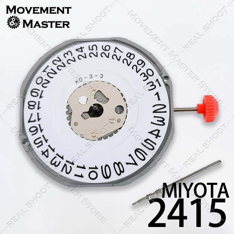 Miyota 2415 Quartz Movement Watch Parts 3 Hands Date at 6:00 Size 13 1/2’’’ High Accuracy ±20 sec per Month Accessories