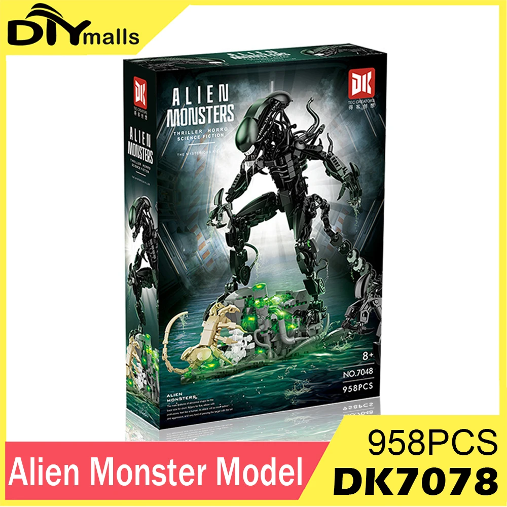 

DK7078 MOC Модель чужой монстров, освещение, строительные блоки, 3D фигурка, игрушка в сборе, набор кирпичей для детей и взрослых, креативный подарок на день рождения