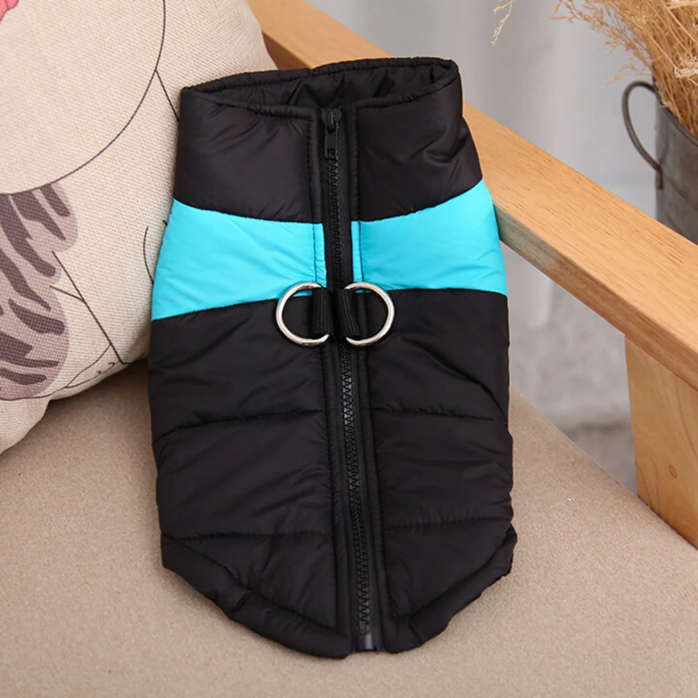 

Pet Dog Ski Coat Vest Size M Blue Winter Cotton Vest Puppy Windproof Waterproof Warm Clothes Doggie Coat Dog Costume
