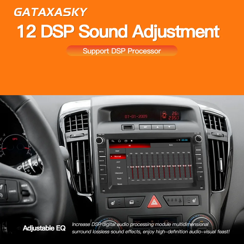 GATAXASKY-reproductor Multimedia con Android para KIA CEED 2010, 2011, 2012, Venga 2010, 2016, CarPlay, SWC, GPS, DSP