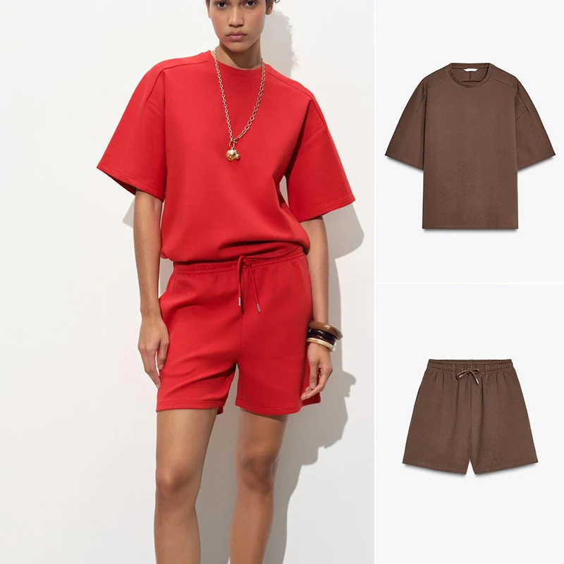 

Summer New Women's ort Sve Double-sided Cloth Hoodie 3995 Double-sided Cloth orts 39952 Faionable Two-piece Set