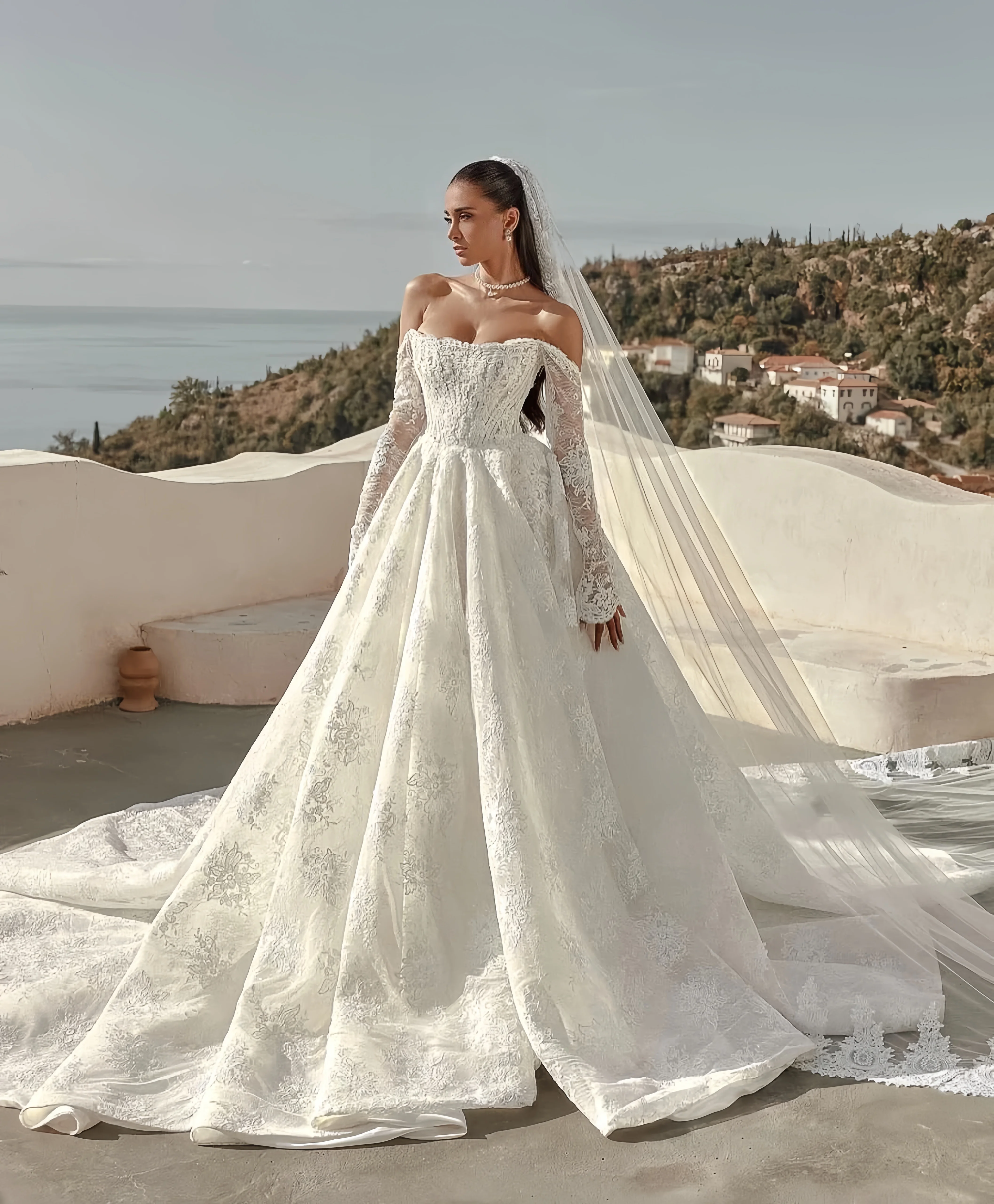 Customized Lace Wedding Dress Sleeve Estilo Princesa Elegantes Bespoke Vestido Vestidos De Novia Amanda Novias