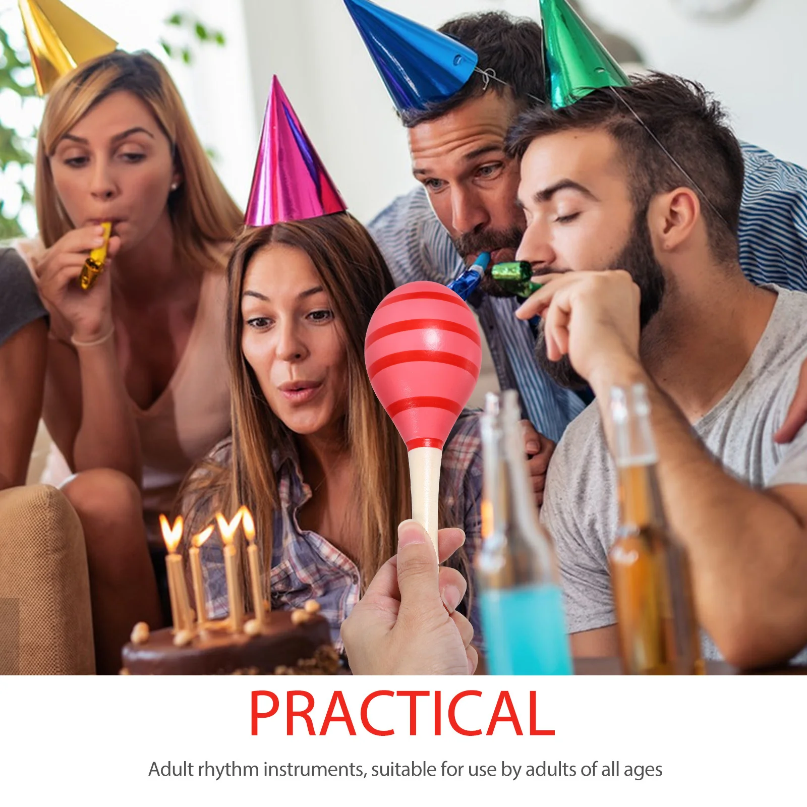 

2pcs Wooden Maracas Small Size Music Hand-Eye Coordination Auditory Training Shaker Musical Instruments