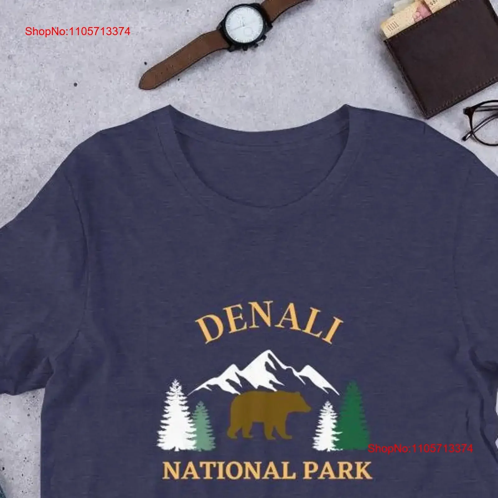 Denali T shirt Park Alaska National vintage Washed graphic fashion Slightly homme streetwear Comfortable Versatile Unisex