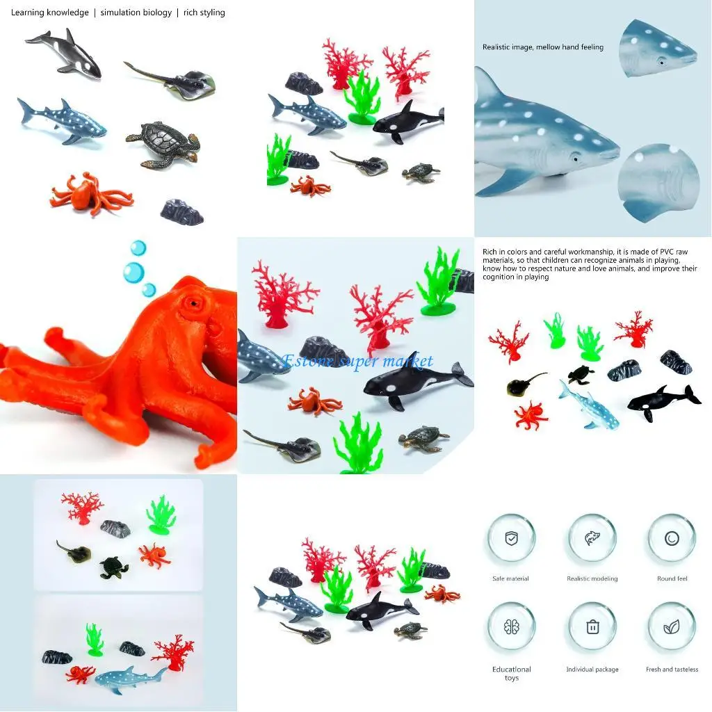 090B 模擬 PVC 製海洋動物おもちゃプレゼント面白いおもちゃグッズギフト