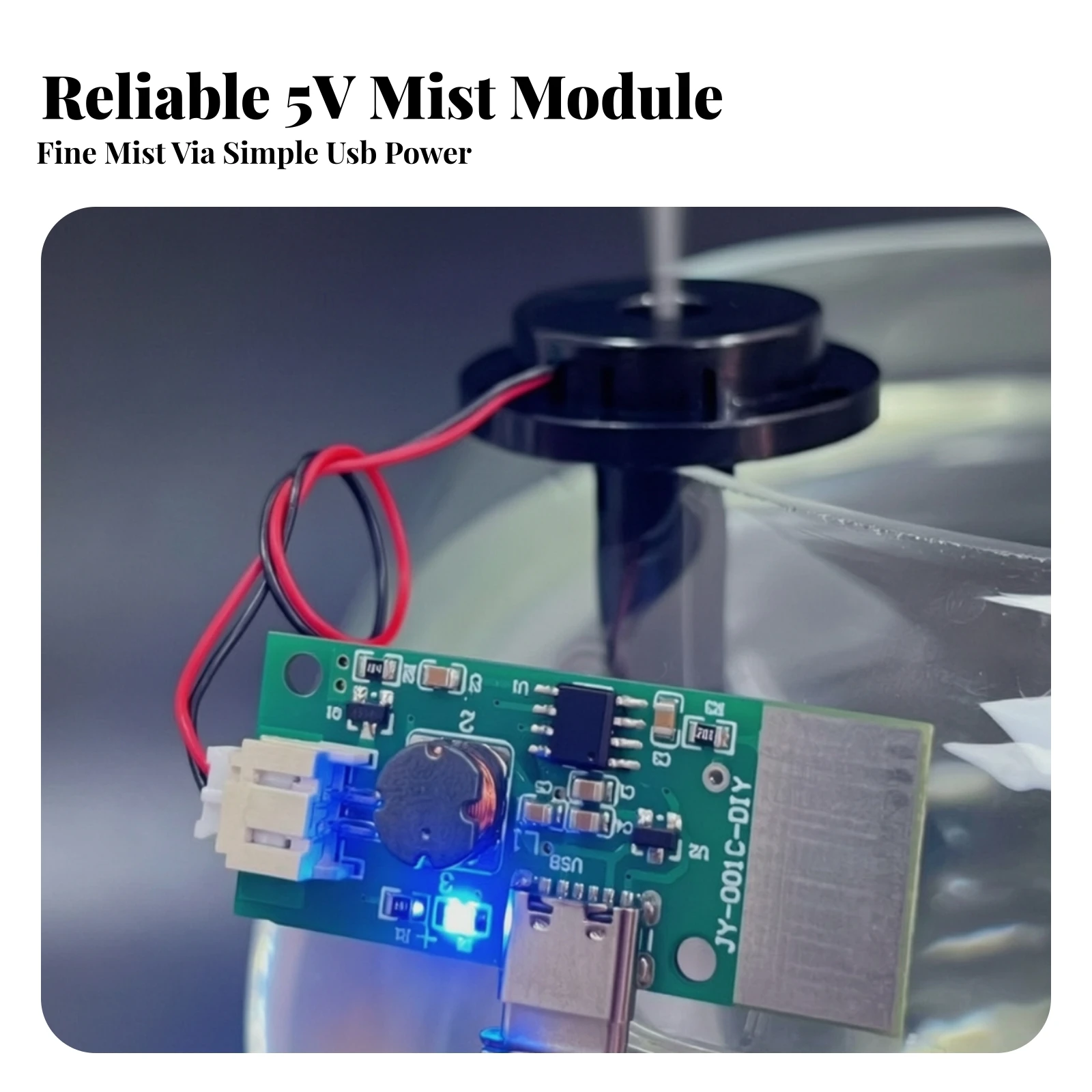 Supersonic Humidifier Module USB-C Powered Atomization Control Module Humidifier DIY Kit Touch-Controlled for Hobbyists
