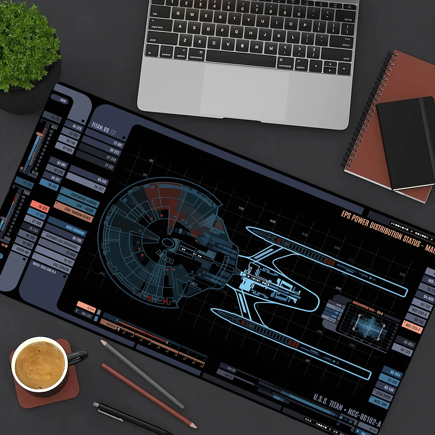 1pc Sci-fi Explorer System Large Rectangular Mouse Pad, Non-slip Rubber Base, with Seam Edges, Suitable for Offices and Homes