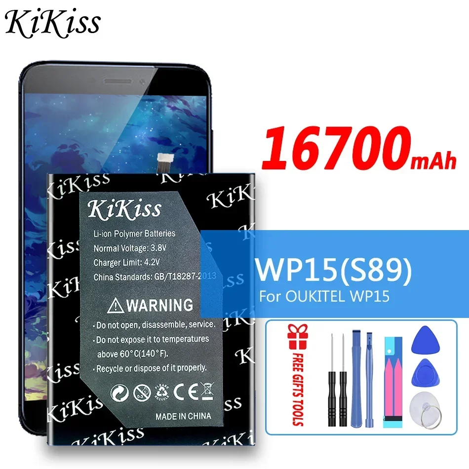 

16700mAh KiKiss WP15 High Capacity Battery Backup Replacement For Oukitel S89 Smart Phone