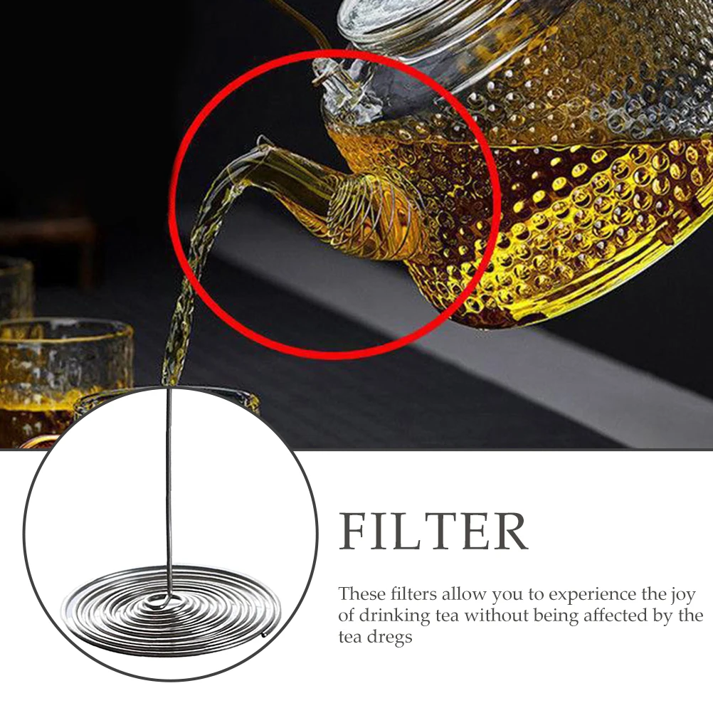

20pcs Stainless Steel Tea Pot Strainers Spring Filters For Home Tea Infuser Screen Mesh Brew Tool Kitchen Gadget