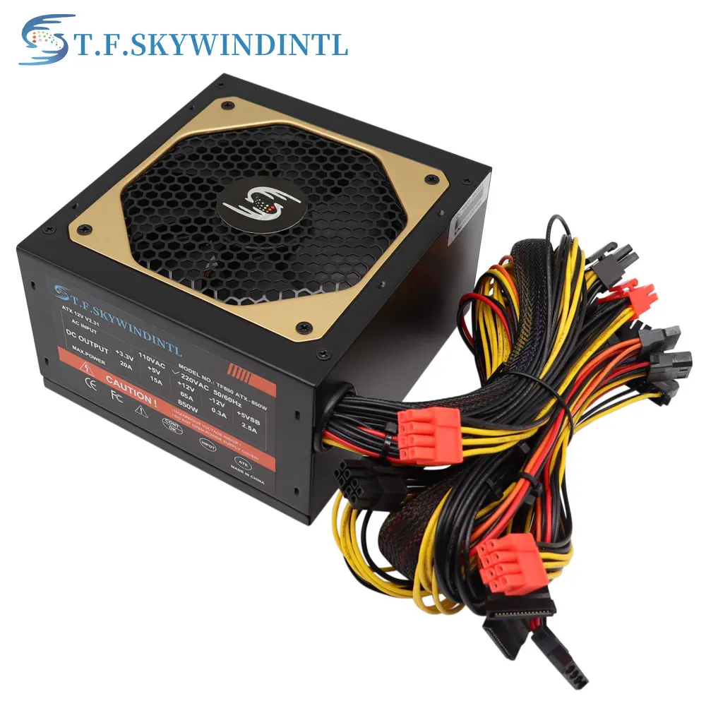 Imagem -03 - Skywintl 850 w Fonte de Alimentação para Jogos Fonte de Energia 220v Atx Gamer pc t. f.