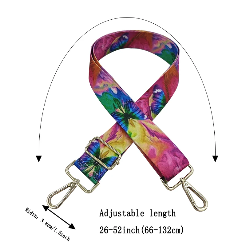 حزام كتف على شكل فراشة عصري ومتعدد الاستخدامات، وحزام حقيبة كروس قابل للتعديل، وإكسسوارات أمتعة قابلة للاستبدال