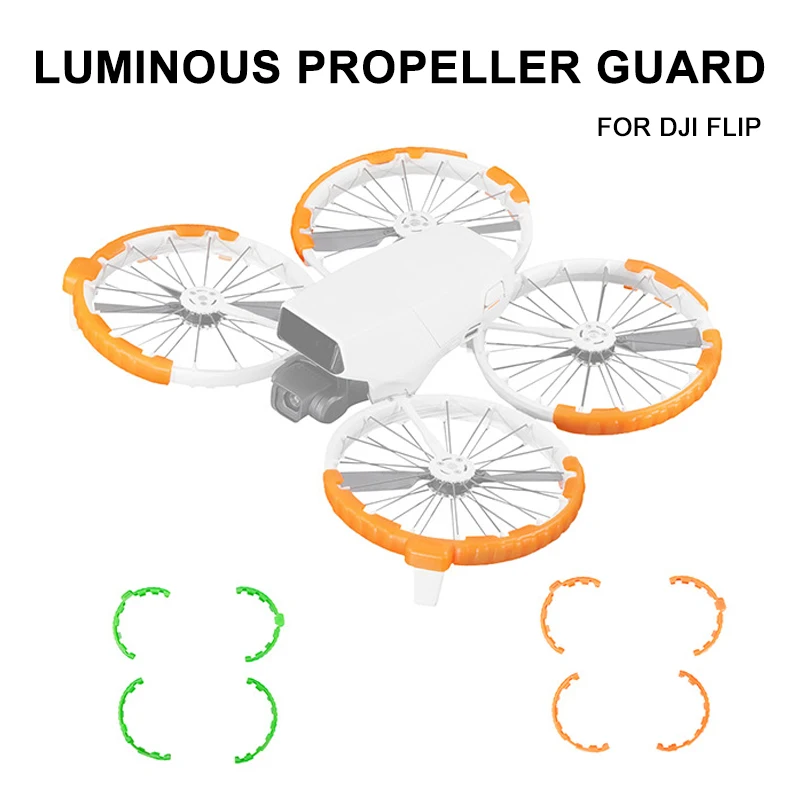 

Luminous Propeller Guard Bumper Rings for DJI Flip Drone Accessories TPU Anti-Crash Protector Set Glow in Dark Safe Flight Cover