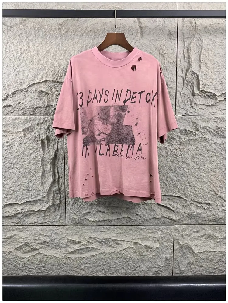 

Новые мужские розовые футболки с надписью «13 дней в детоксе в Алабаме», хип-хоп, скейтборд, уличный стиль, хлопковые футболки, размер US e25