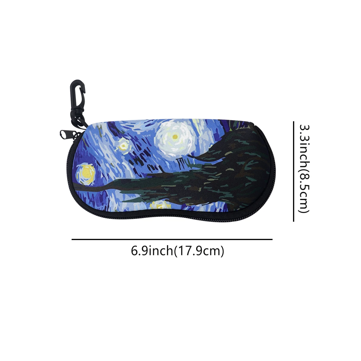 Van Gogh Oil Painting Soft Sunglasses Case Men Glasses Case Women Zipper Eyeglass Protector Glasses Box Bag Carry Bag