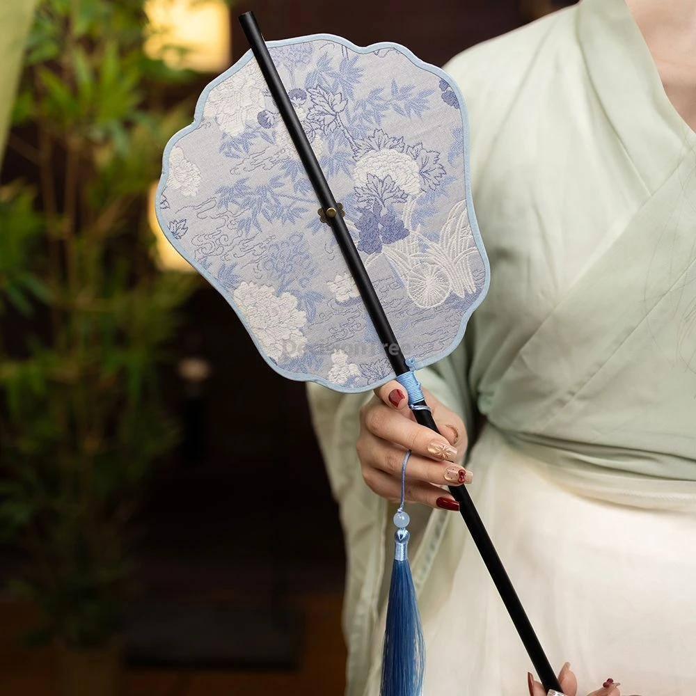 

2025 в старинном стиле, поясной вентилятор, складной круглый вентилятор для фотосъемки, универсальный китайский qipao hanfu, винтажный ручной вентилятор