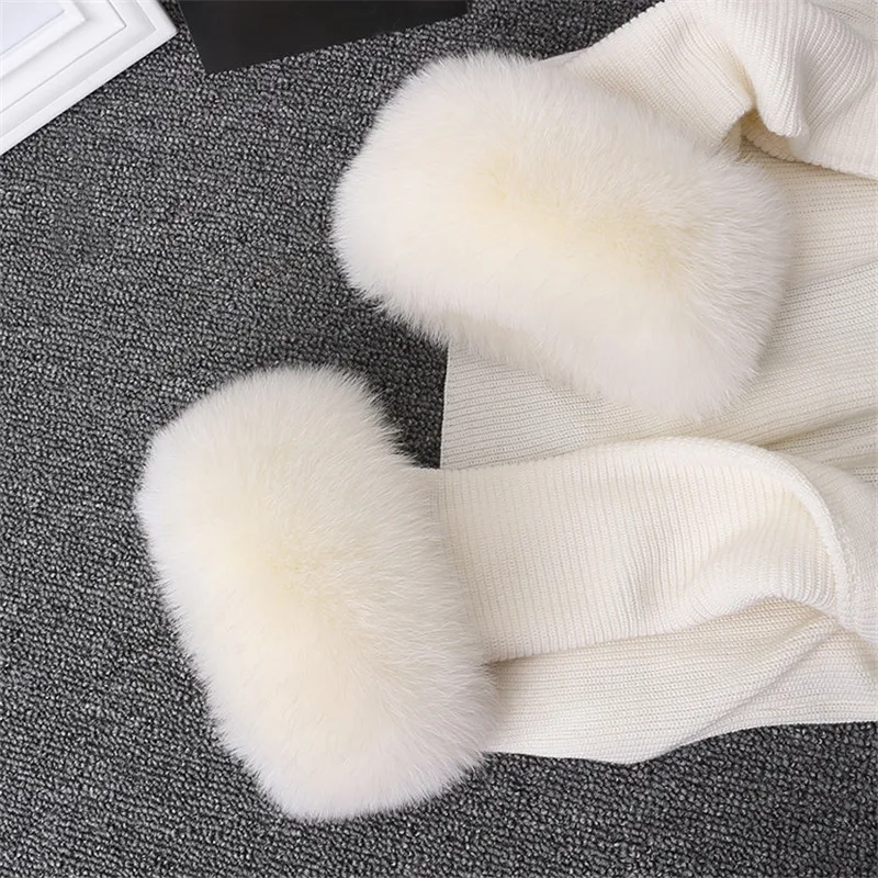 100% ريال فوكس الفراء الأصفاد الشتاء معصمه الدفء الأكمام تزيين المرأة المعصم الذراع أدفأ سوار حقيقي قفازات الثعلب الطبيعي #2