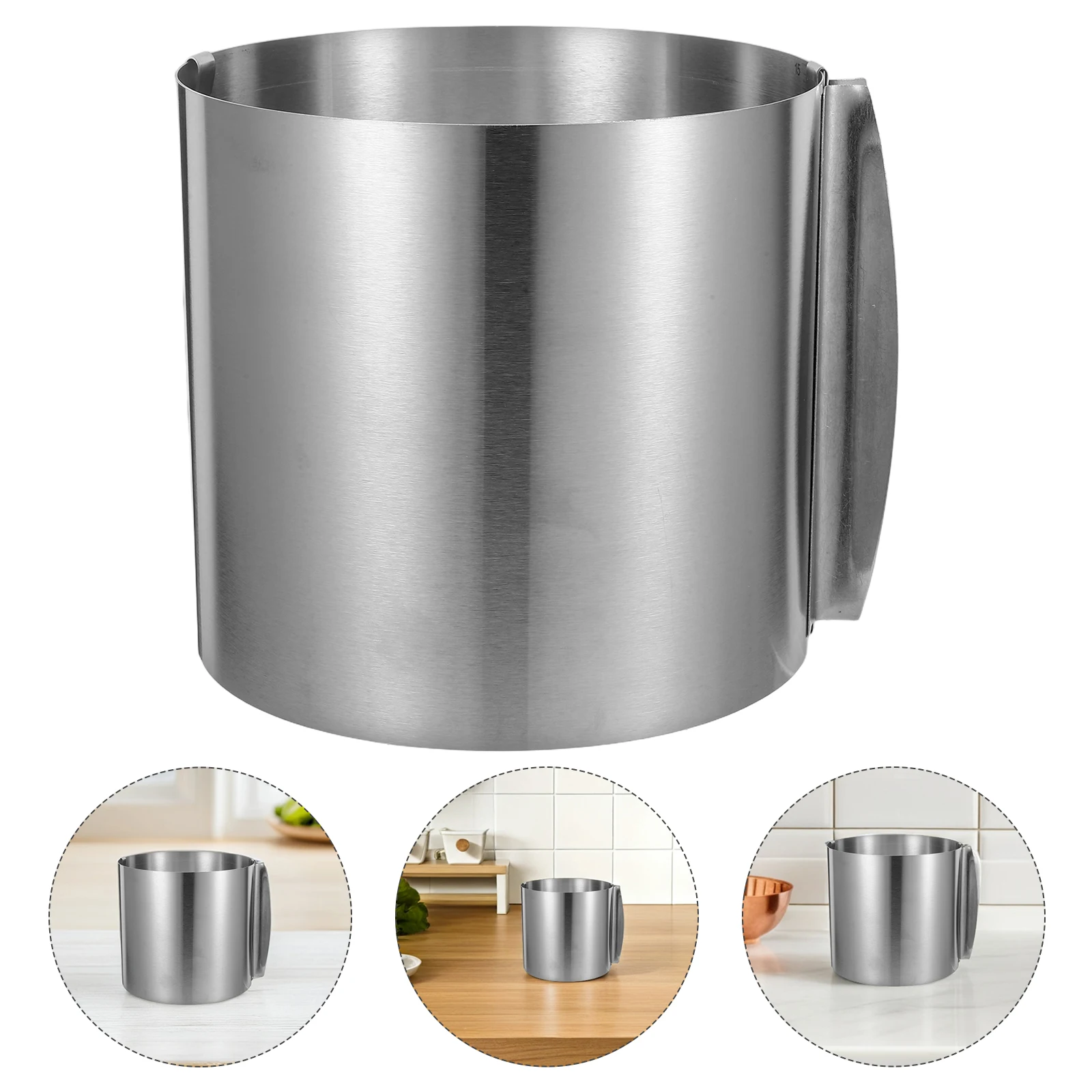 

Adjustable 6-12 Inch Stainless Steel Cake Ring Mousse Cream Chocolate Baking Tool Dessert Ring Mold Home Kitchen Bakeware Round