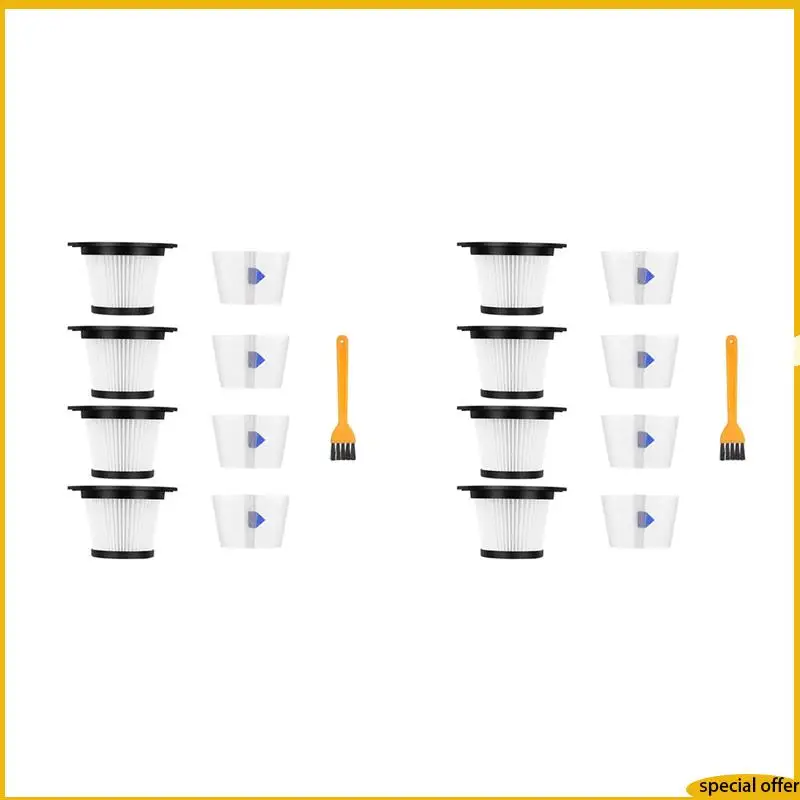 

A61I 8 Packs Of Replaceable HEPA Filters, Suitable For MOOSOO K17 Cordless Vacuum Cleaner (8 HEPA Filters And 8 Filters)