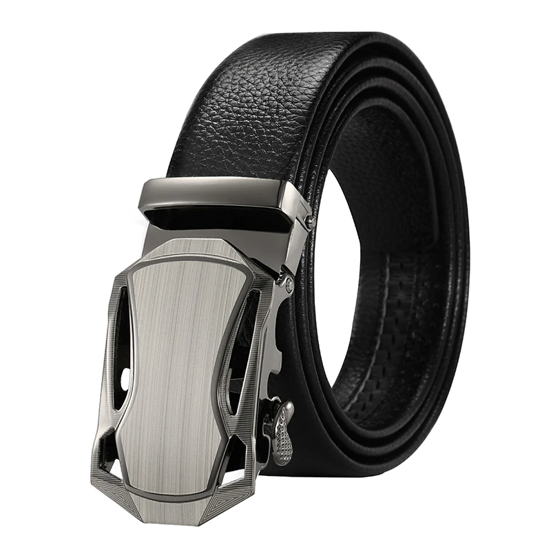 Men Belt Metal Luxury Brand Automatic Buckle Leather High Quality Belts for Men Business Work Casual Strap