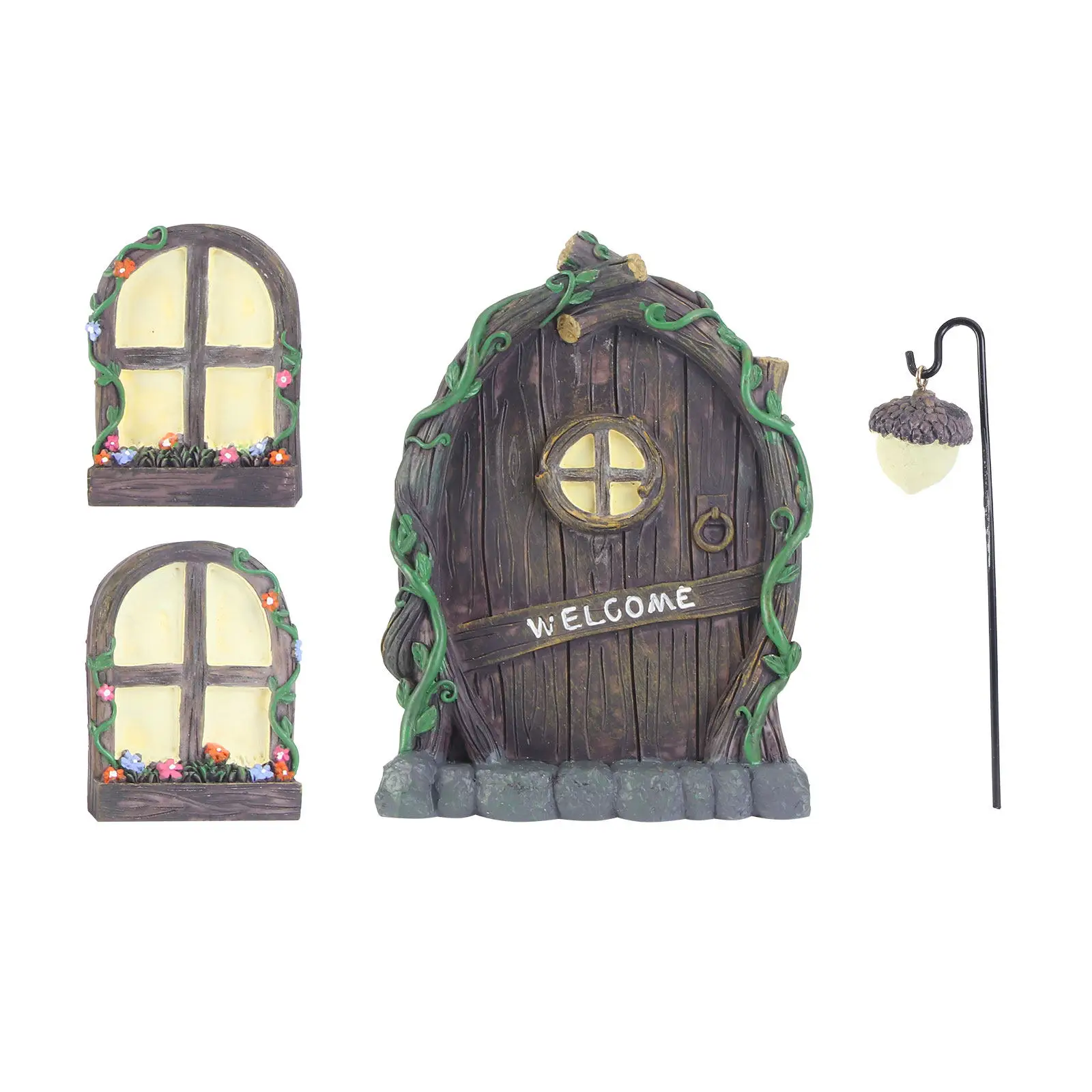 Luminous Resin Decor Set – Realistic Texture, Rustic Garden & Indoor/Outdoor Artistic Adornment