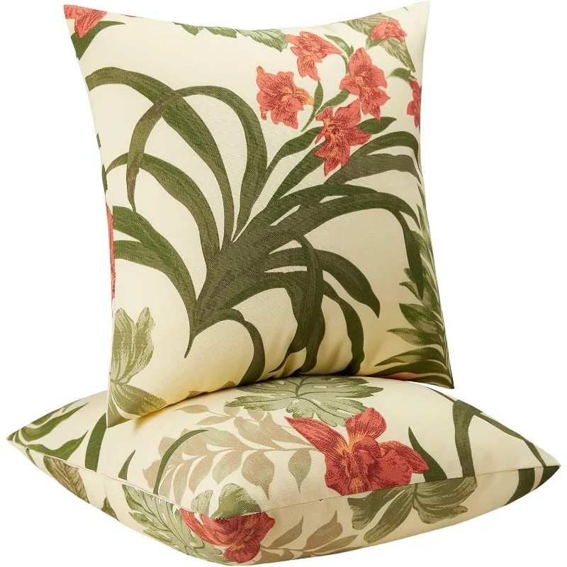 

JMGBird Patio Pillows Outdoor Waterproof Set of 2 Outdoor Pillows with Inserts included18×18 Inch Outdoor Pillow for Patio Furni