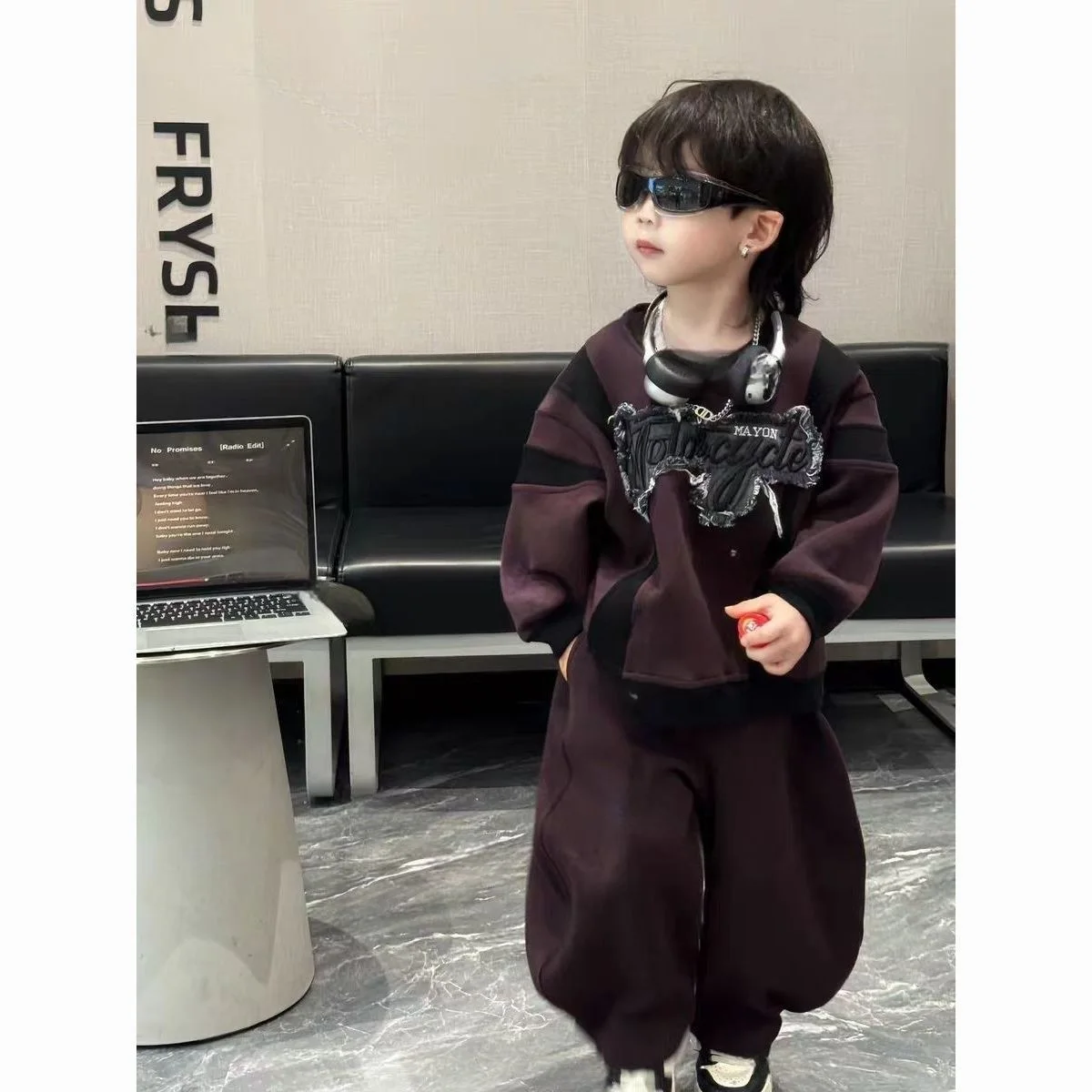 Spring Autumn Fashion Boys Patchwork Sweatshirts and Pants 2pcs Suit Casual Comfortable Children's Outfit Kids Cool Streetwear