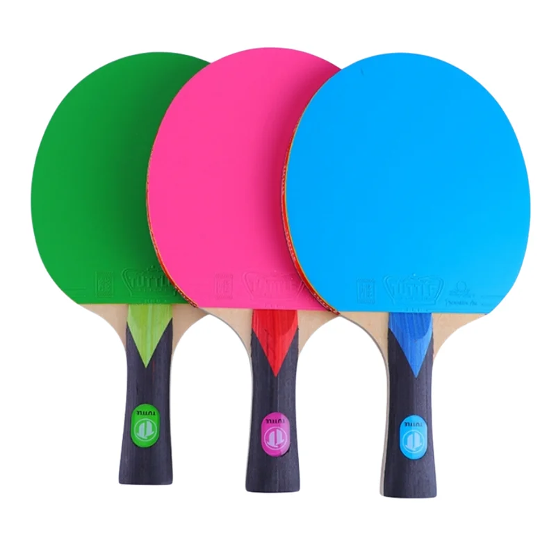 

Tuttle Colored Table Tennis Racket 5 Plywood+2 Carbon Fiber Ping Pong Paddle with Black+Blue/Green/Pink Colorful Rubber Sheets