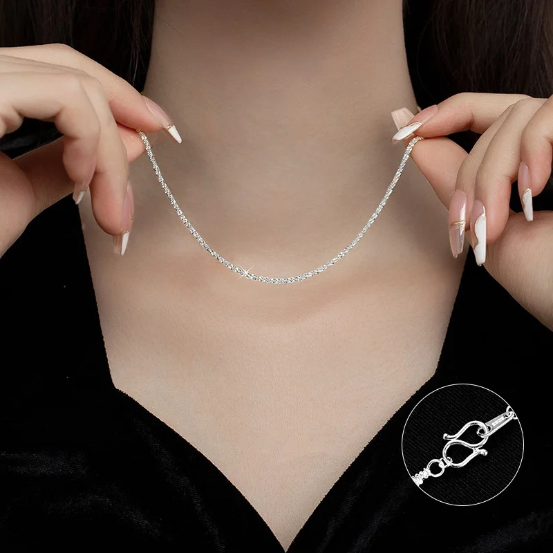 

Sterling Silver Sparkling Starry Sky Necklace for women, light luxury and simple niche design, jewelry gift for wife.