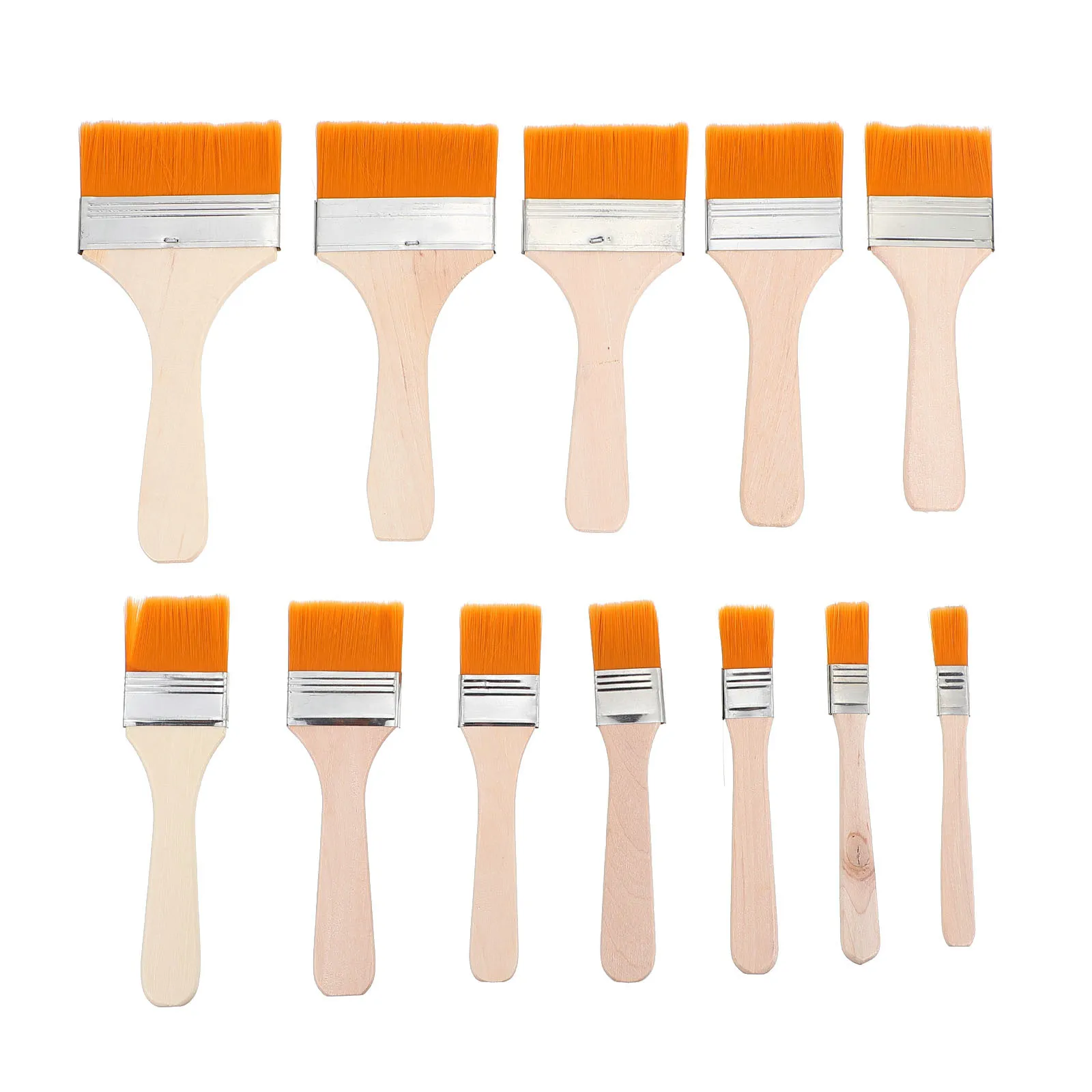 12Pcs Ölgemälde Pinsel Holz Nylon Haar Flache Pinsel DIY Kinder Zeichnung Kunst Pinsel Set Flache Farbe Set Professionelle Farbe