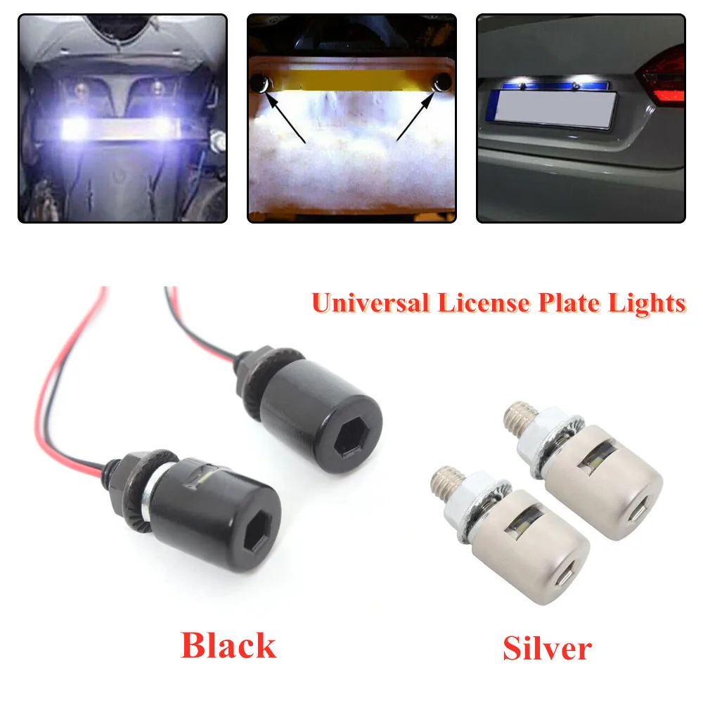 

2pcs Car Motorcycle License Number Plate Lights 12V 5630 SMD LED Auto Tail Front Screw Bolt Bulbs Lamps Light Source