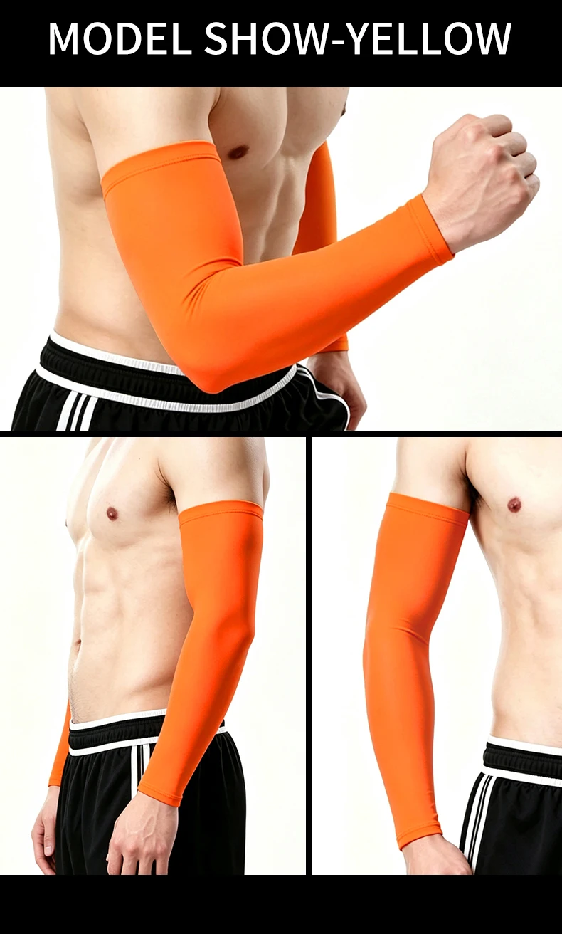 Herren Übergrößen Eisseide Armstulpen, UV-Schutz Rutschfeste Kühlende Ärmel für Sport Radfahren Basketball Outdoor – Detail 15