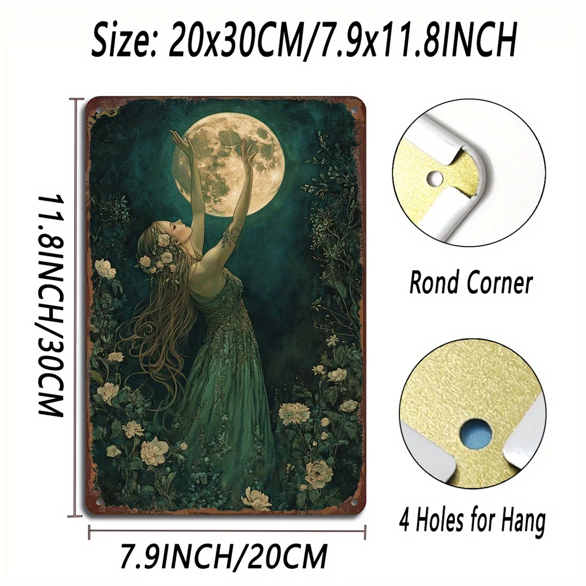 1PC Vintage Moonlight Dancer Decorazione da parete in ferro Astratta Vintage Home Bar Cucina Garage Pittura decorativa - 8x12 pollici