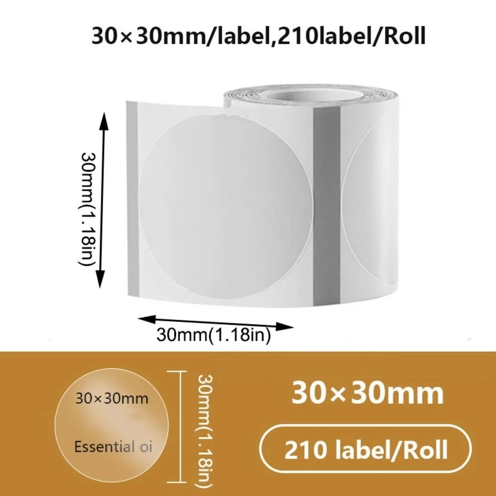 

230Pcs Transparent Blank Label Sticker Square/Round DIY Self-Adhesive Label Anti-Scratch Anti-Oil Thermal Printing Paper