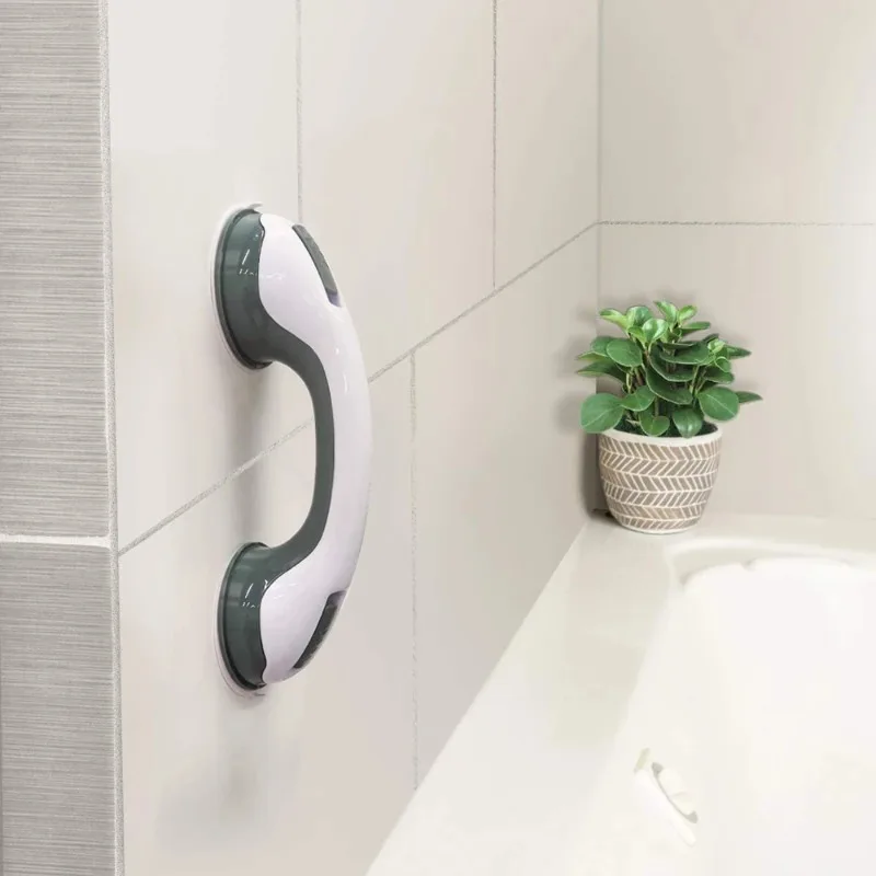 New Shower Handle Grab Bars Ultra Grip Dual Locking Safety Suction Cups Helping Handle Anti Slip Support for Toilet Bathroom