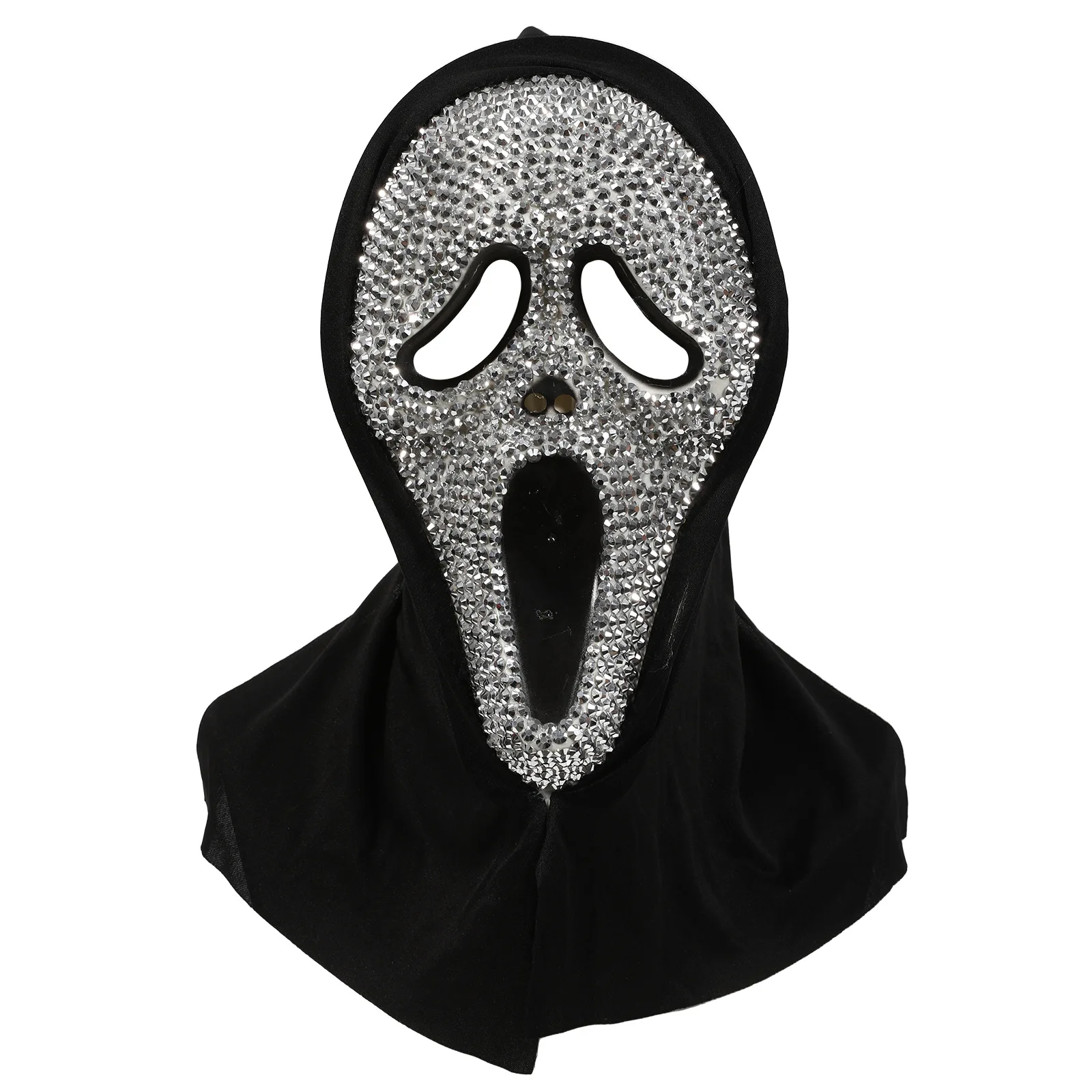 Nuevo producto de Halloween con máscara facial de fantasma de diamante, disfraces de baile de maquillaje, accesorios de Cosplay para adultos