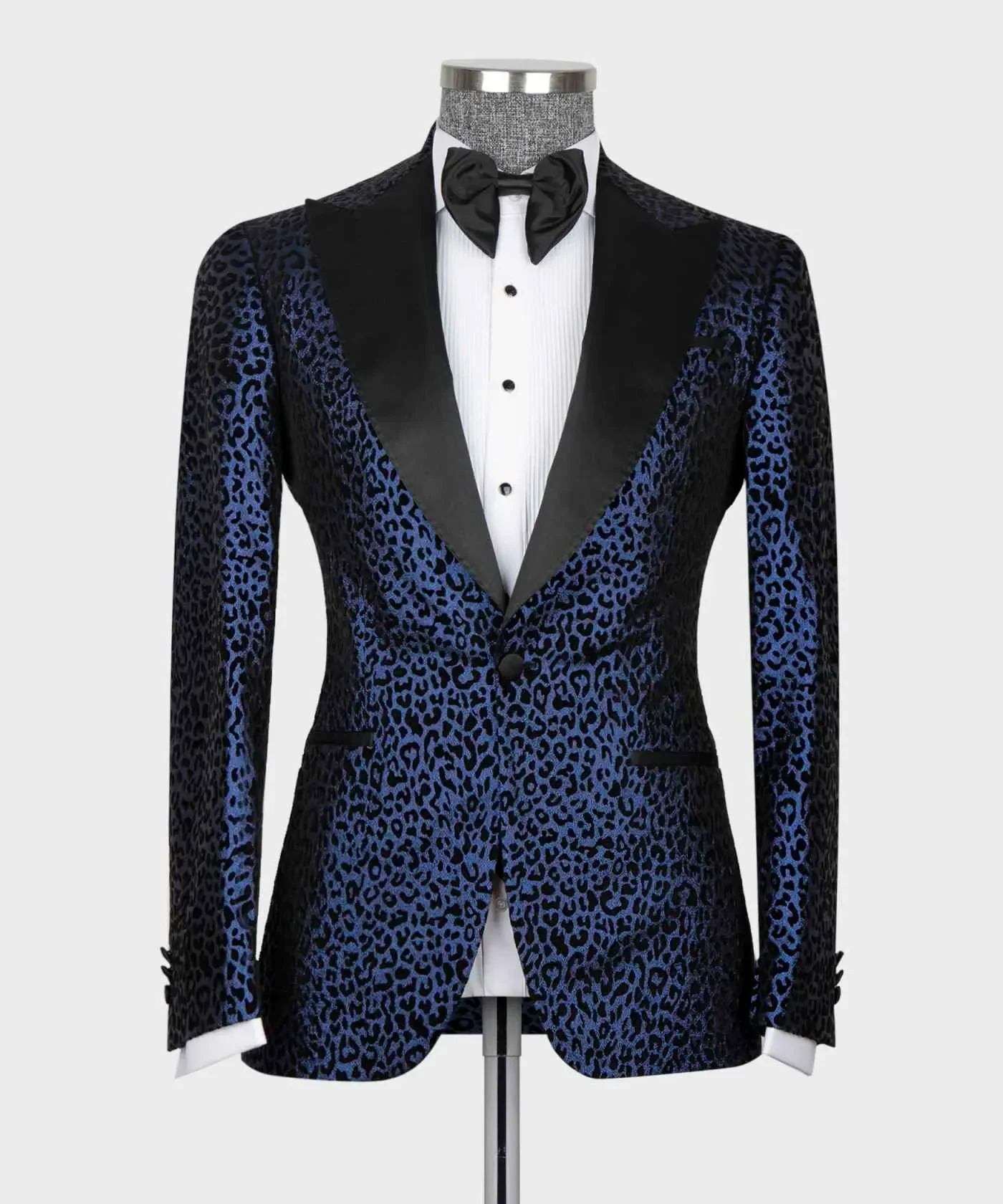 Vintage Men Tuxedos Leopard Print 3 Pcs Jacket Vest Pants Slim Fit Suit Peaked Lapel Evening Blazers Customized For Party