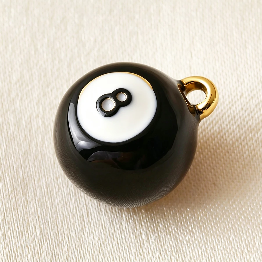 6Pcs Colorful Hand-Drawn Enamel Pendant Billiards Black 8 Shopping Cart Pyramid Rose Heart Beer Mug Little Girl Cute Pendants