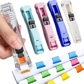 투명 클립 푸셔, 종이 바인더 클립 설치, 분해 도구, 직원 시험지 고정 클립 스테이플러, 사무실 액세서리