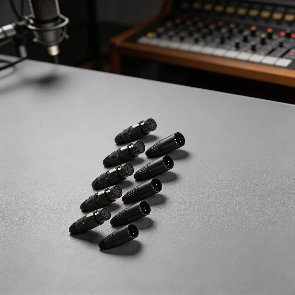 10pcs 5-Pin XLR Connectors Duty All Design for Microphones For Speakers Cameras Balanced Cable Assembly 10pcs 5-Pin