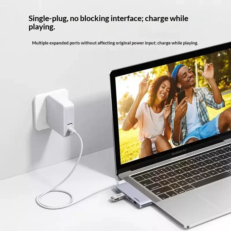 UGREEN CM458 20490 USB C Hub Direct Plug HDMI Gigabit Ethernet Docking Station Multiport Adapter for Laptop Computer Monitor. view 2