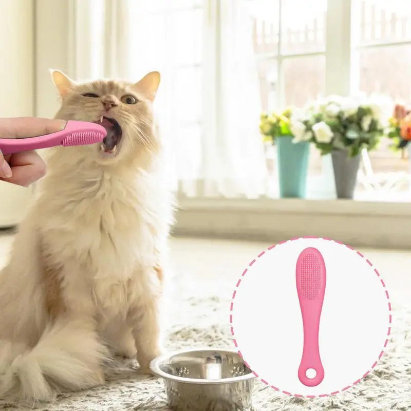 Silicone Pet Finger Toothbrush Soft Cat Chin Oral Toothbrush Puppy Finger Oral Hygiene Toothbrush Cat Finger Toothbrush For Dogs