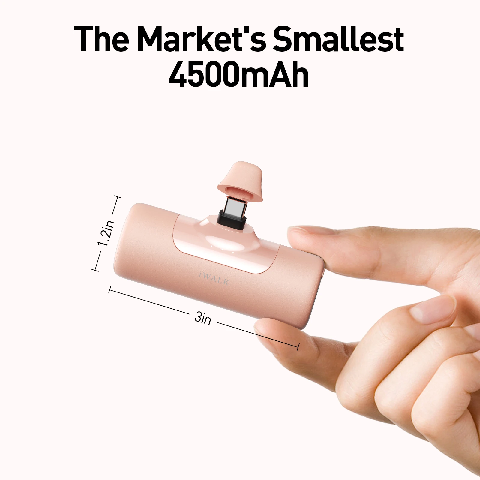 iWALK Capsule Portable Charger 4500mAh Power banks :External Battery Pack for iPhone All models, Samsung S24/23, Android