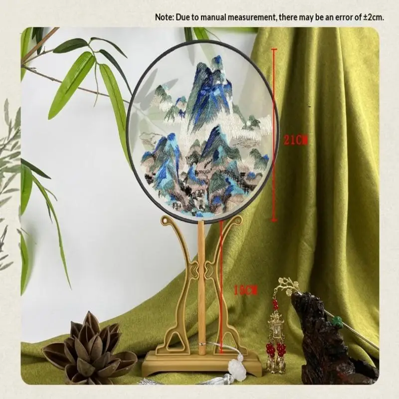Double Sided Su Embroidery Round Hand Fan With Wooden Handle Tassel Perfect For Hanfu Cosplay Photoshoots Traditional Events