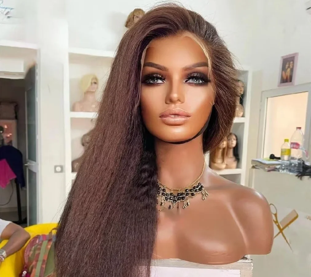 

Парик из натуральных волос HD16-30 дюймов, цвет шоколадно-коричневый, с кружевной передней частью, прямые кудри, 13x6, темно-коричневый парик с кружевной передней частью для женщин